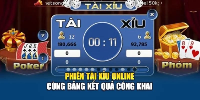 Phiên tài xỉu online cùng bảng kết quả công khai